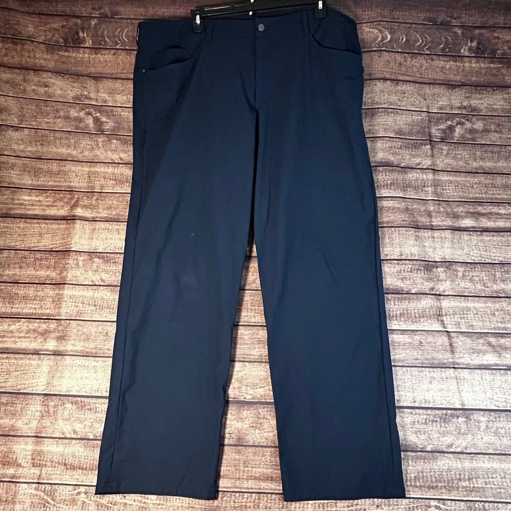 Lululemon Commission Pant Classic Mens 46x32 Navy Blue Warpstreme Trousers